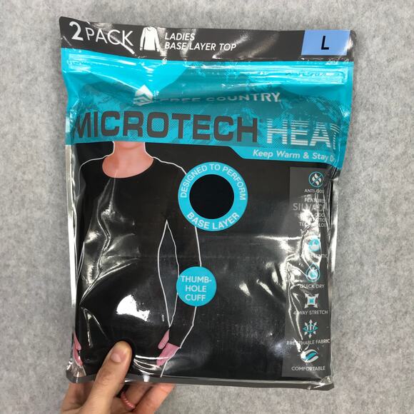 Free Country Thermal Top 2 Pack Large Mirotech Silvadur Wicking Dry Warm Soft - Picture 2 of 9